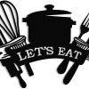 Metal Sign Metal Kitchen Wall Art Let's Eat Sign for Home Kitchen