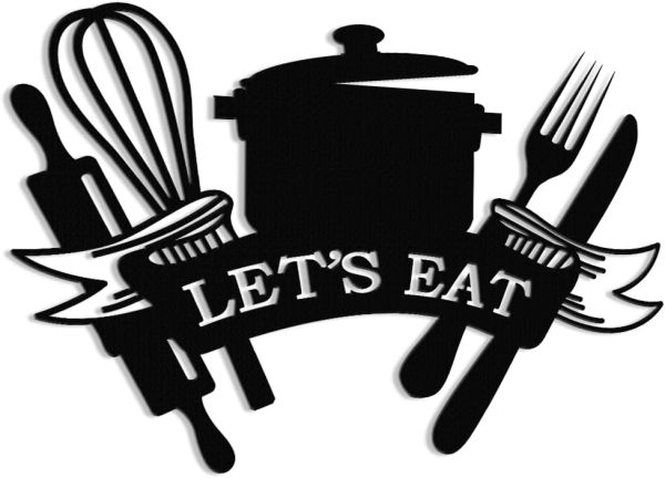 Metal Sign Metal Kitchen Wall Art Let's Eat Sign for Home Kitchen