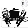 Metal Sign Metal Kitchen Wall Art Let's Eat Sign for Home Kitchen