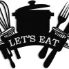 Metal Sign Metal Kitchen Wall Art Let's Eat Sign for Home Kitchen