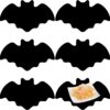 Leather Halloween Bat Placemats Set of 6 Happy Halloween Black Gothic Place