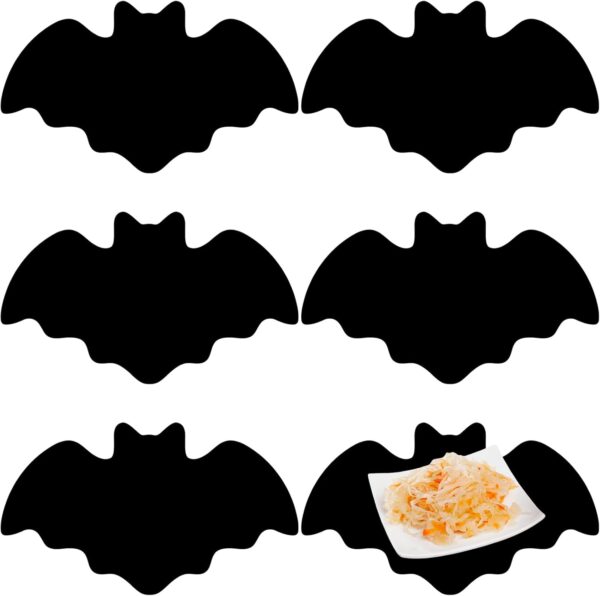 Leather Halloween Bat Placemats Set of 6 Happy Halloween Black Gothic Place