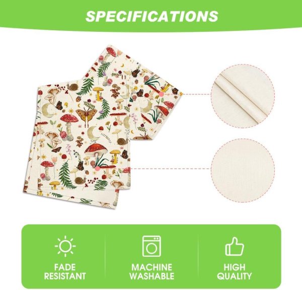 Black Modern Mushroom Fall Table Runner Seasonal Botanic Farmhouse Kitchen Dining Table