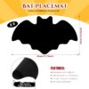 Leather Halloween Bat Placemats Set of 6 Happy Halloween Black Gothic Place