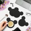 Ears Silicone Coasters Non-Slip Black Coasters for Hot or Cold Drinks Beer
