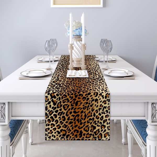 Table Runner Brown Cheetah Decor Runners Western Kitchen Table Decorations Farmhouse Country