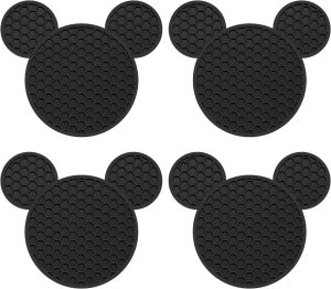 Ears Silicone Coasters Non-Slip Black Coasters for Hot or Cold Drinks Beer