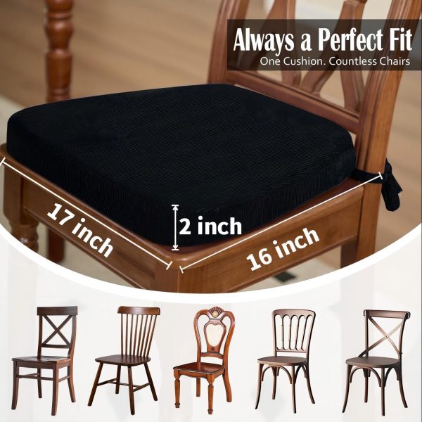 for Dining & Kitchen Chairs 2'' Thick High-Density Foam with Gel-Infused Non-Slip