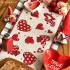 Buffalo Plaid Red Heart Bow Tie Valentine's Day Table Runner Seasonal Kitchen