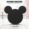 Ears Silicone Coasters Non-Slip Black Coasters for Hot or Cold Drinks Beer