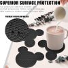 Ears Silicone Coasters Non-Slip Black Coasters for Hot or Cold Drinks Beer