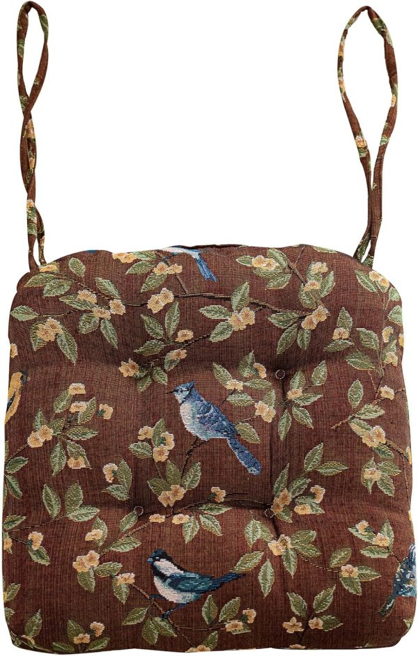 Floral Print Cushions with Ties U-Shaped Soft Comfortable Pads Non Slip Seat