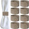 Napkin Rings Set of 8 Grey Morgan Faux Style Modern Cuff Design