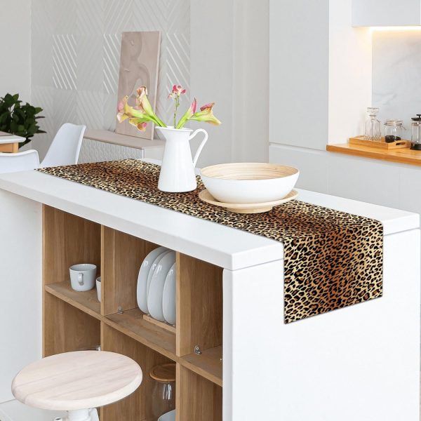 Table Runner Brown Cheetah Decor Runners Western Kitchen Table Decorations Farmhouse Country