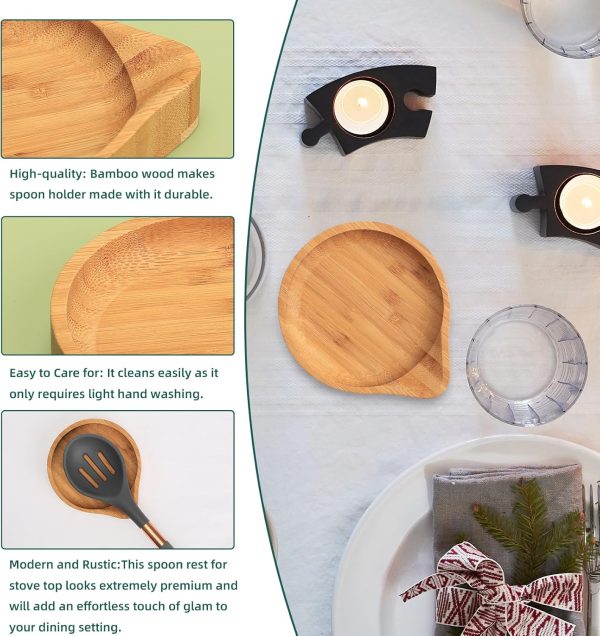 for Stove Top Bamboo Wood Holder for Kitchen Counter Perfect Larger Utensil