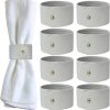 Napkin Rings Set of 8 Silver Morgan Faux style Modern Cuff Design