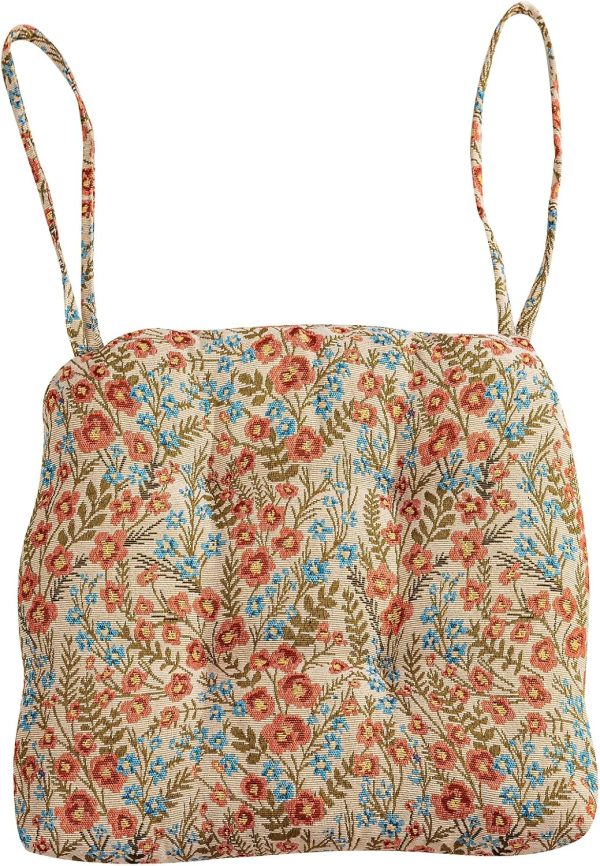 Farmhouse Floral Print Chair Cushions with Ties U-Shaped Soft Comfortable Chair Pads