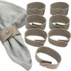 Napkin Rings Set of 8 Grey Morgan Faux Style Modern Cuff Design