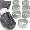 Napkin Rings Set of 8 Silver Morgan Faux style Modern Cuff Design