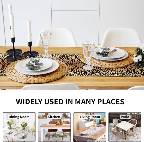 Table Runner Brown Cheetah Decor Runners Western Kitchen Table Decorations Farmhouse Country