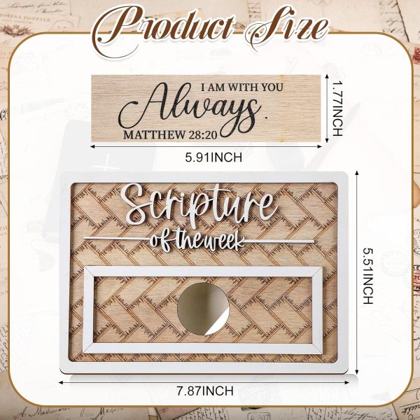 Decor Wooden Scripture of the Week with 7 Interchangeable Bible Verse Plates