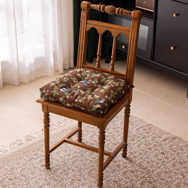 Floral Print Cushions with Ties U-Shaped Soft Comfortable Pads Non Slip Seat