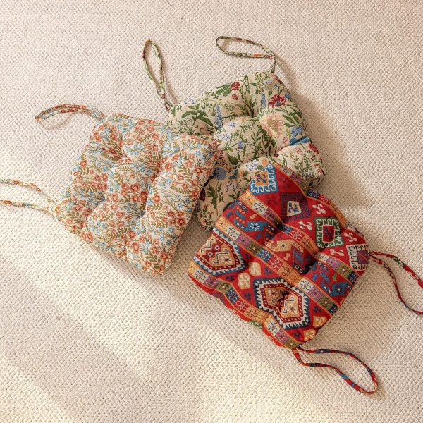Farmhouse Floral Print Chair Cushions with Ties U-Shaped Soft Comfortable Chair Pads
